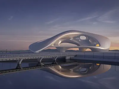 Futuristic building 36 3D model