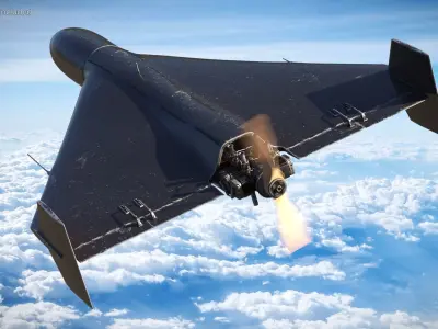  Suicide Drone Shahed 136 Black Rigged for Cinema 4D 