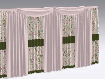 Curtain Low-poly 3D model