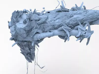 Deep Asteroid mine facility exterior 2 3D model