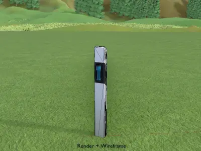 Delineator with wildlife warning reflector white R Low-poly 3D model