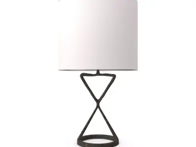 Anneu Table Lamp In AgedIron With Linen Shade Free 3D model