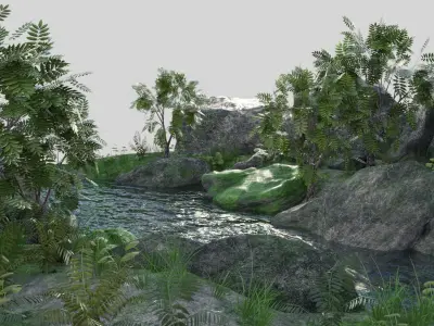 Pond Scene 3D model
