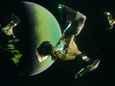 Star Trek Gorn Hunter Starship Low-poly 3D model