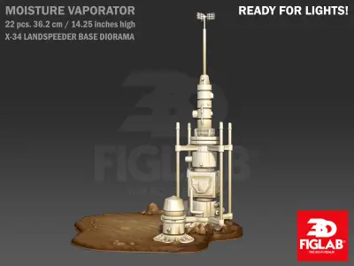 X-34 LANDSPEEDER BASE DIORAMA 3D model