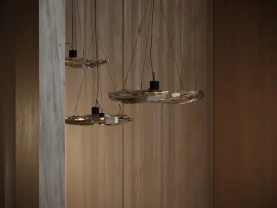 Dining set room in space 3D model
