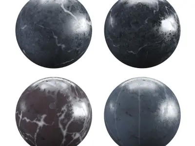 Black Nero Marquina Marble Texture PBR Vray Corona 400 x 400 cm Texture