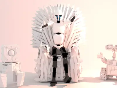  3 Cute robots 3D models  3D model