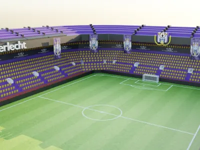 Anderlecht Football Stadium Low-poly 3D model