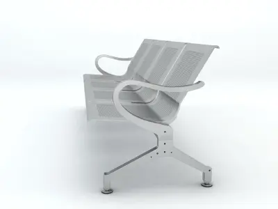 Four Set Waiting Chairs 3D Model 3D model 3D model