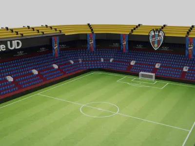 Levante UD Football Stadium Low-poly 3D model