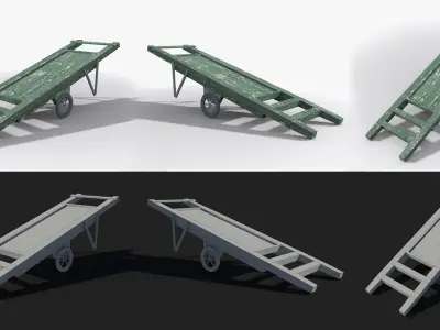 12 Slum elements Collection Low-poly 3D model