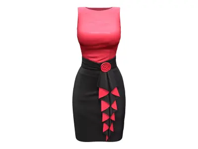 Elegant Sleeveless Top Skirt Formal Outfit Low-poly 3D model
