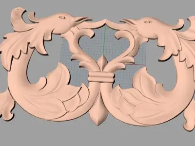 Artcam 3D relief STL models for CNC woodworking E134 3D model