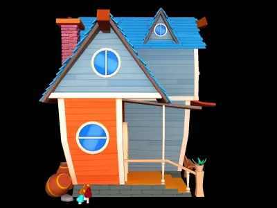 Asset - Cartoons - Background - House 3D model