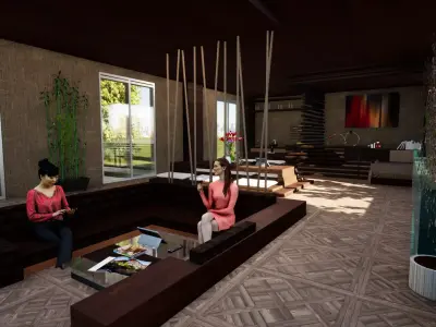 Revit studio apartment interior design 3D model