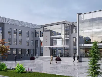 school Low-poly 3D model