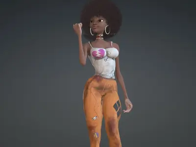 Afro Toon Woman 3D model