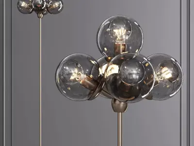 Modo Floor Lamp 5 Globes Bronze and Gray Glass 3D model