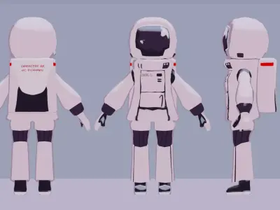 Astronaut Lowpoly 3D space suit for sims Low-poly 3D model