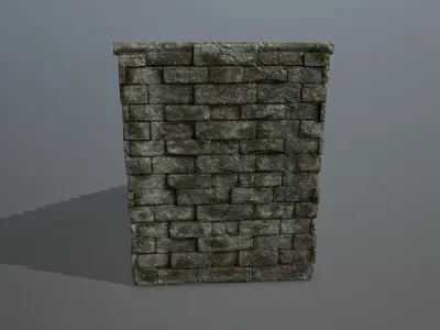 stairs stone wall Low-poly 3D model