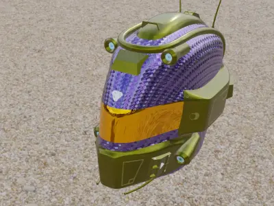 sci-fi helmet Low-poly 3D model order