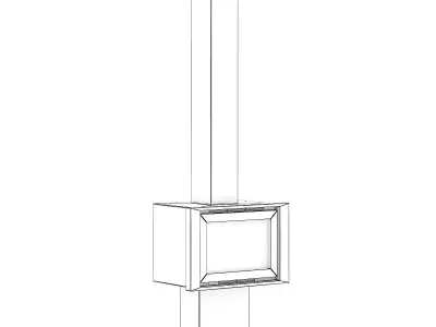 Standing Metal Fireplace 2 3D model