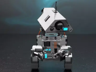 Cute Robot Low-poly 3D model