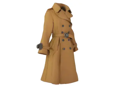 Street Fighter Q Long Coat Low-poly 3D model