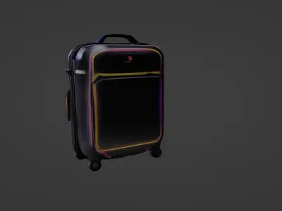 Futuristic Smart Suitcase with Sleek Neon Accents   3D model