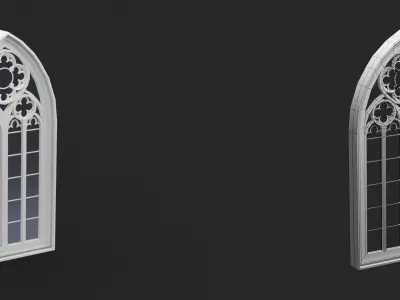 Gothic Window Low-poly 3D model