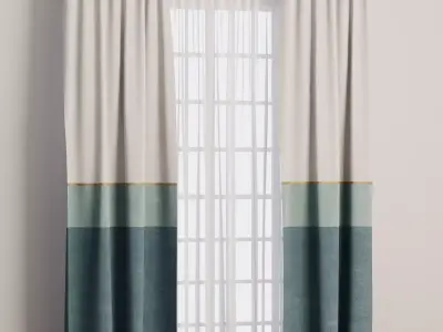 Curtains 03 3D model purchase