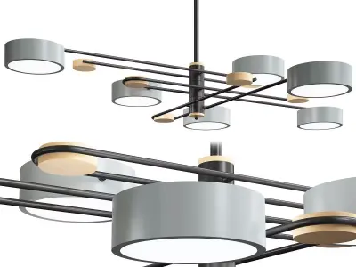 Nordic Starburst LED Ceiling Chandelier Low-poly 3D model