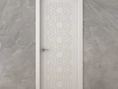 Interior door with Arabic carvings 3D model