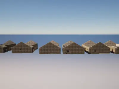 Abandoned Modular House  6 Interior Variants Realistic  Low-poly 3D model
