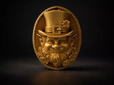 St Patricks Day Leprechaun Wall Plaque Hanging Ornament 3D print model