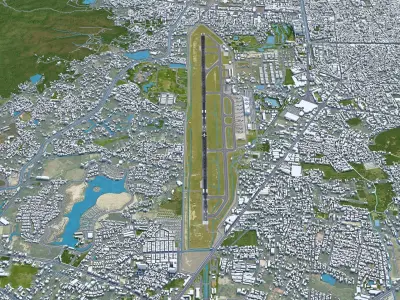Chiang Mai International Airport 10km Low-poly 3D model