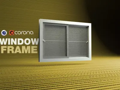 Aluminum sliding Home Windows Low-poly 3D model