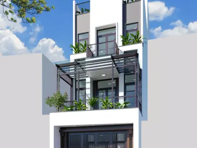 Tuan House -  A townhouse Low-poly 3D model