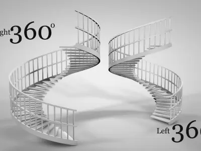 Spiral Stairs Low-poly 3D model