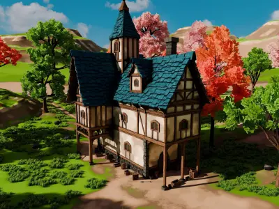 Medieval House 11 With Environment 3D model