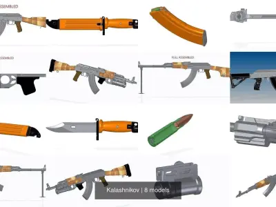 Kalashnikov ak - assault rifle 3D Model Pack