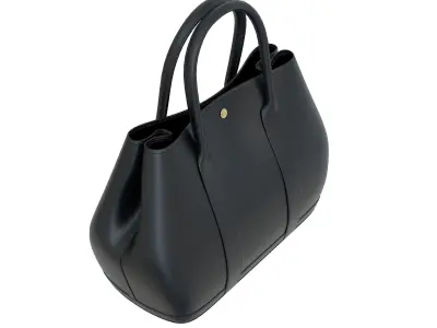 Hermes Garden Party Bag Black Leather Low-poly 3D model