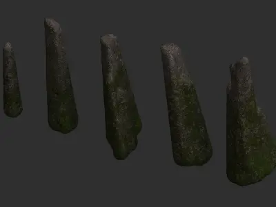 Rock Spires - Moss 1 Low-poly 3D model