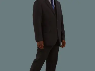 Set of 3D men walking 3D model