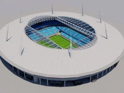 Krestovsky Stadium -  Saint Petersburg - Russia Low-poly 3D model
