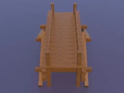 low poly wooden bridge  for forest environment  Free low-poly 3D model