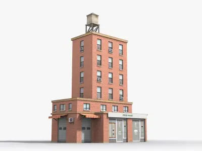 Apartment Building x11 Low-poly 3D model