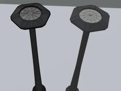 Street Lamp Low Poly and High Poly Low-poly 3D model