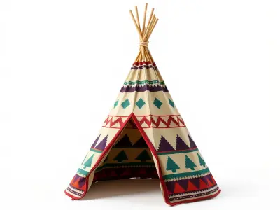 Colorful Teepee Tent Model Pack Low-poly 3D model purchase